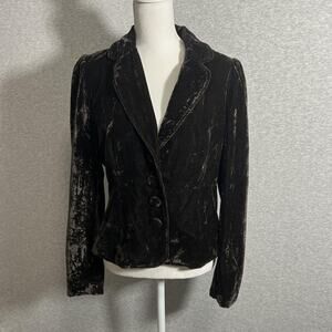 Baggage Jacket Womens Medium Chocolate Brown Crushed Velvet Blazer Royal Y2K